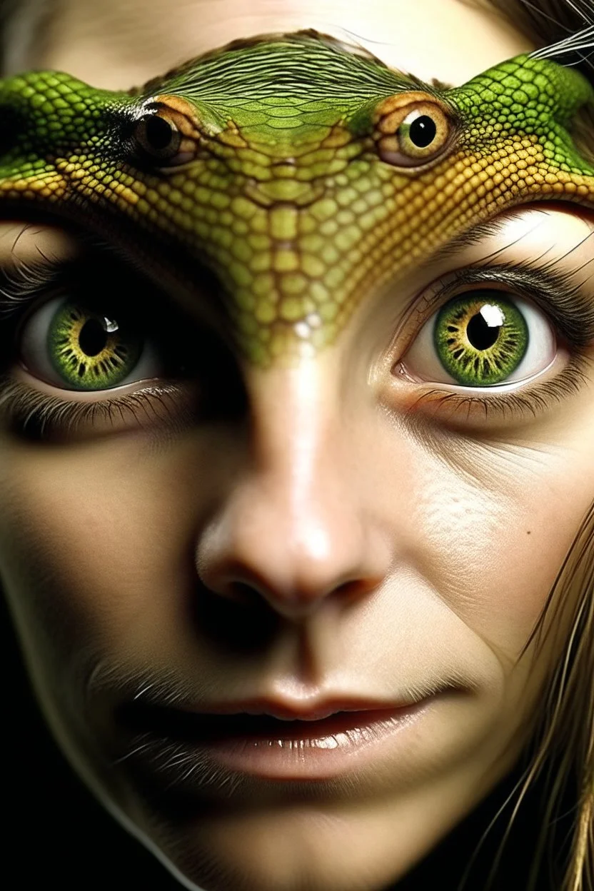 woman with eyes like a lizard