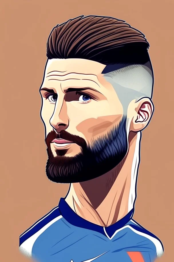 Olivier Giroud French football player ,cartoon 2d