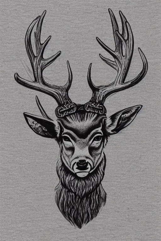 deer god viking deep forest mystic pencil