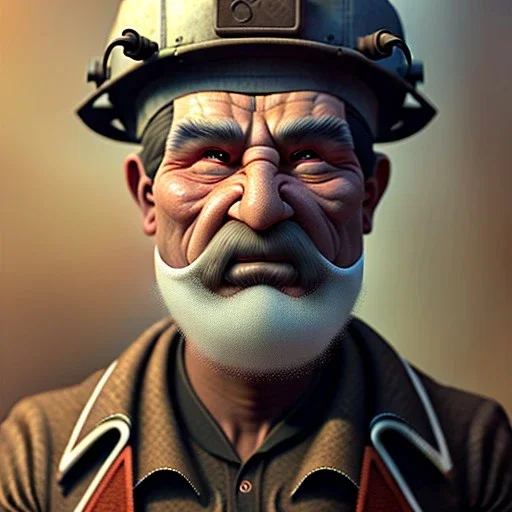 Sadam Hussaina portrait of an old coal miner in 19th century, beautiful painting with highly detailed face by greg rutkowski and magali villanueve