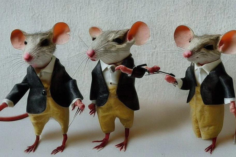 pulp-fiction costumed taxidermy mice