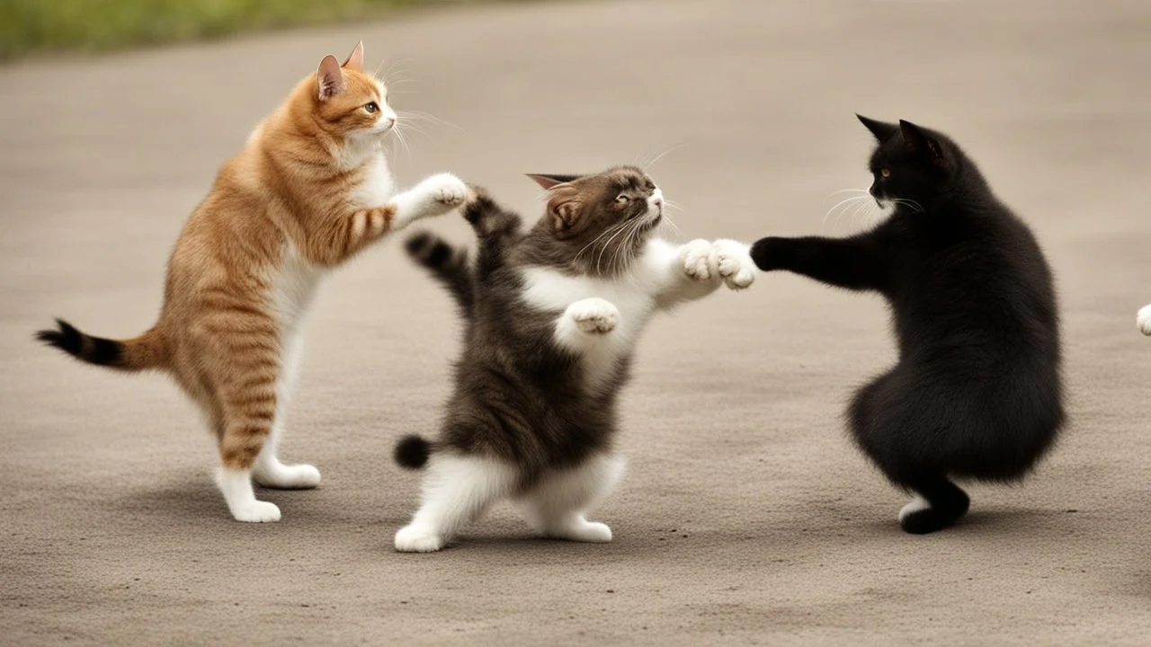 funny fighting cats