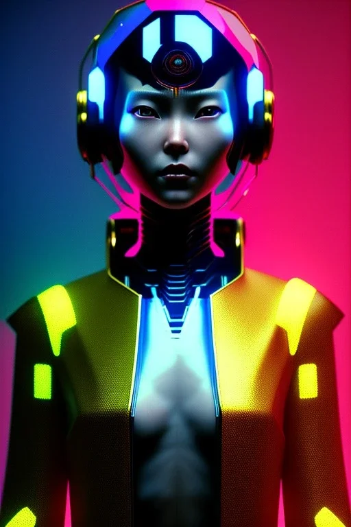 Medium Close Up Portrait, Front image. cyberpunk Asian woman, rabbit mask, pink short hair. latex suit. Red, black, gold, color. Ghost in the shell style. Color background, photo studio. Avatar image, highly detailed, concept art, smooth, unreal engine 5, god rays, ray tracing, RTX, lumen lighting, ultra detail, volumetric lighting, 3d, finely drawn, high definition, high resolution.