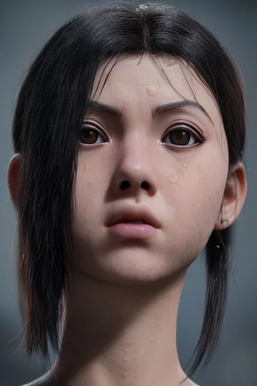 Hinata Hyuuga face, texture skin,Crystal white big eyes, long black hair, wearing The família addams, realistic, 4k, intricate, best quality, fog particles, fire particles, octane render, vray, sword fire, rain