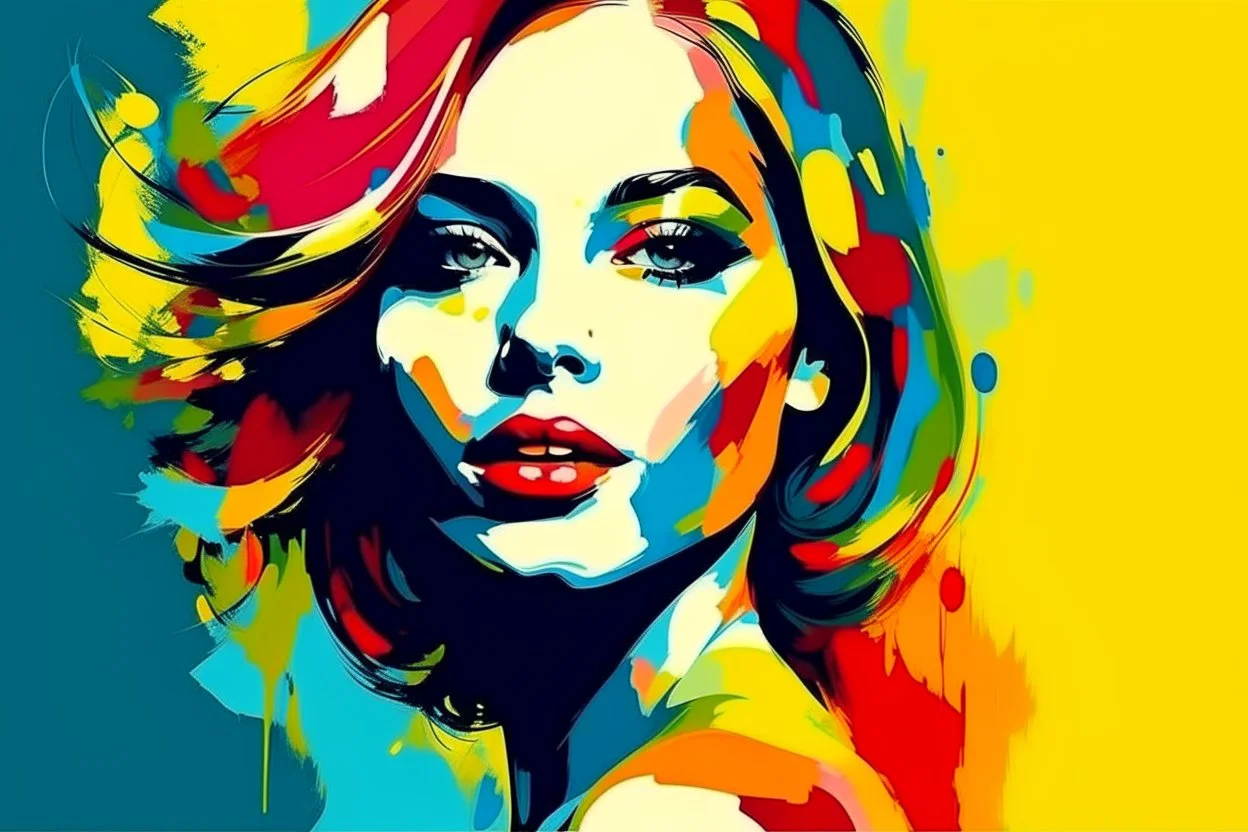 modern abstract woman painting vector