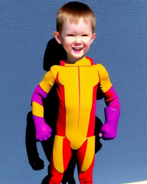 humanoid superhero kiddo, pixar style