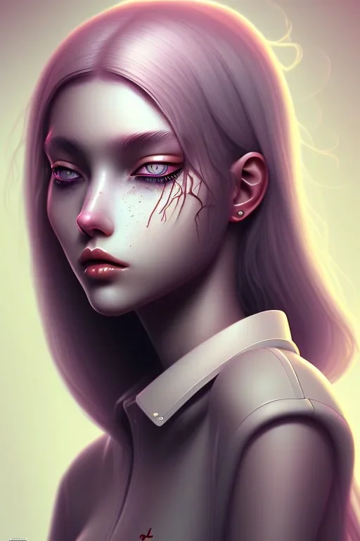 Depressed girl close up