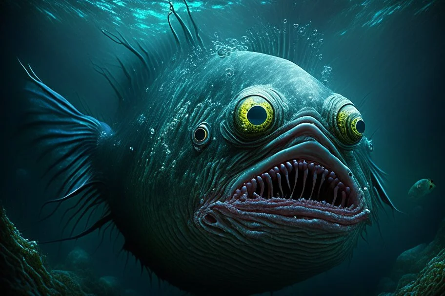 big cursed deep sea fish