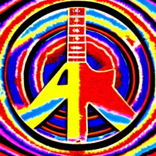 PEACE electric guitar PEACE psychedelic hippie trippy acid LSD PEACE GUITAR peacesign HIPPIE FLAG JIMI HENDRIX