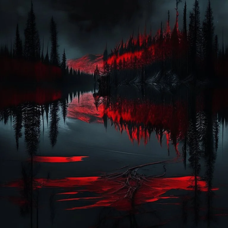 black and red lake