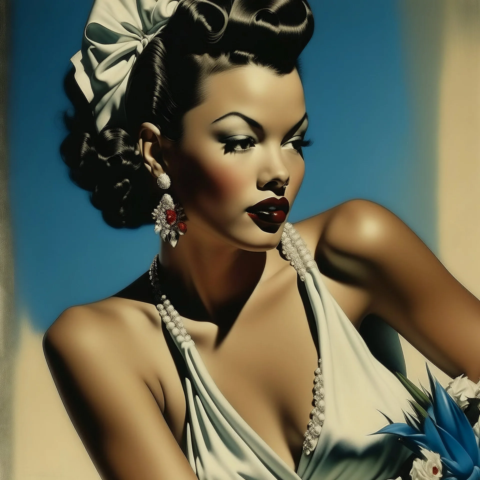 Billie holiday as pin up in the style of Alberto Vargas