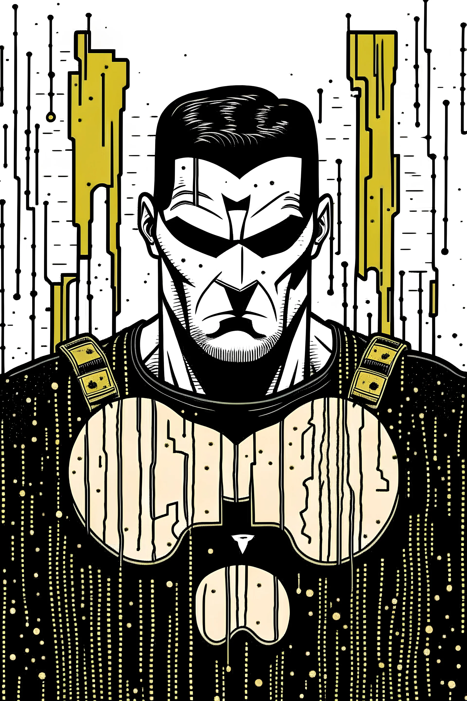 punisher sku;; in the style of Hiroshi Nagai