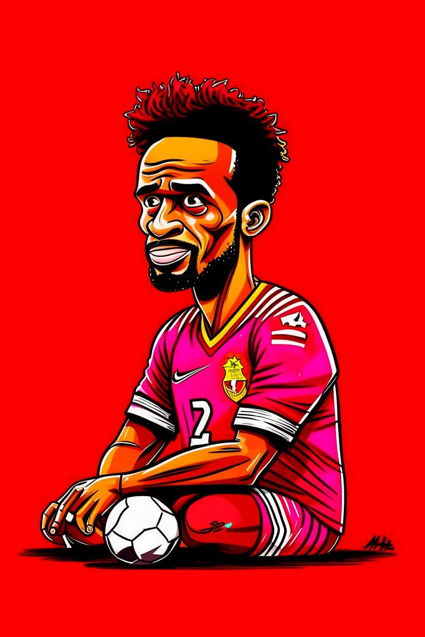 Mohamed Salah Egyptian soccer player, cartoon 2d