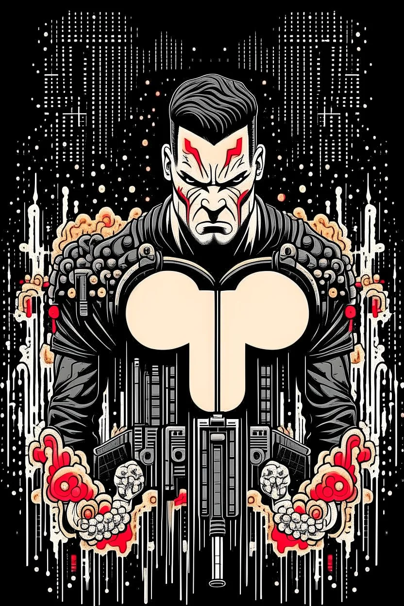 punisher sku;; god mode in the style of Hiroshi Nagai