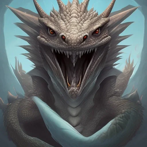 This dragon has 1 horn bent backward. Its neck is long; Its snout is vertically short, wide, medium length, rounded, and it has an overbite. Its teeth are short. It has hooked claws, spikes, and soft scales. Its tail is short and medium width.