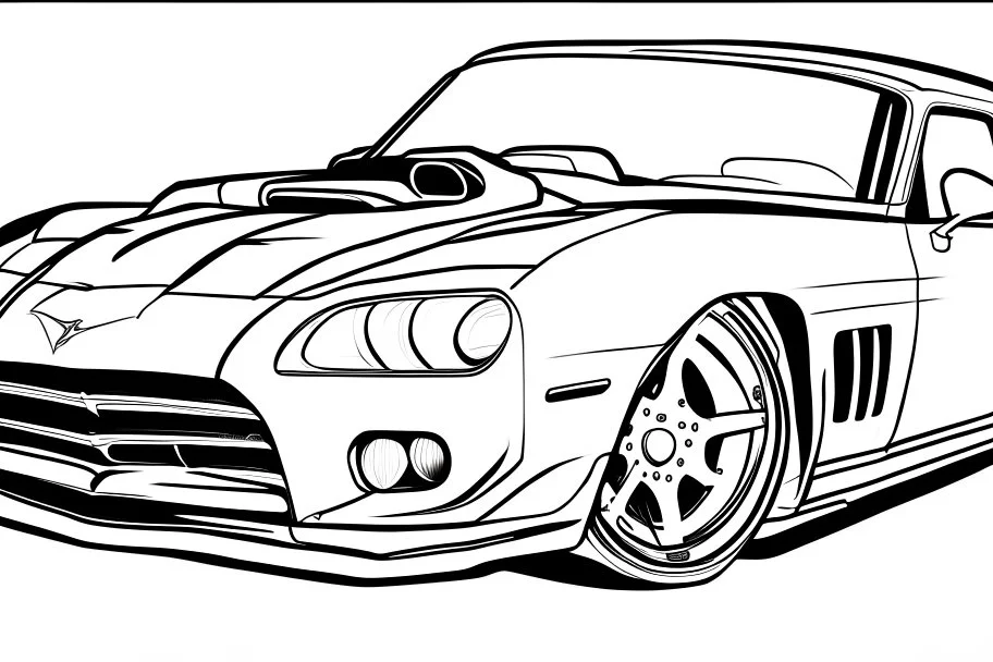 car drawing without color for coloring