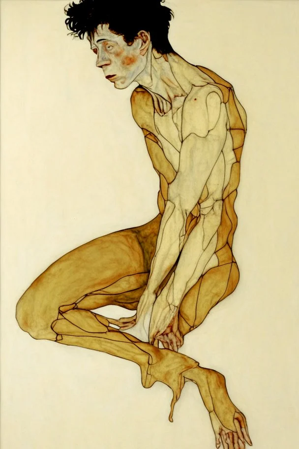 painting of a figure with the life-filled void of an empty existence, egon schiele masterpiece