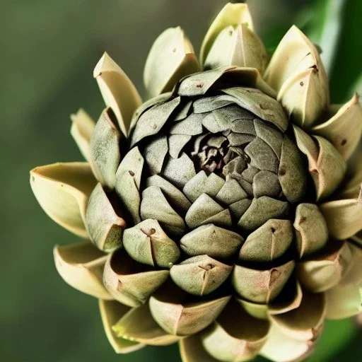 A photo of an artichoke mixed with a lizard