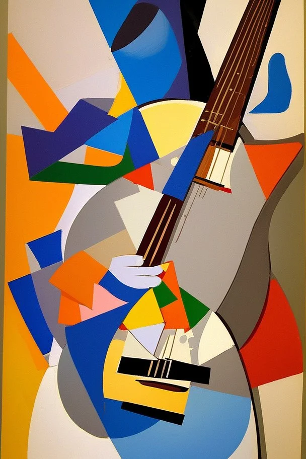 picasso gitaar schilderrij abstract cubisme