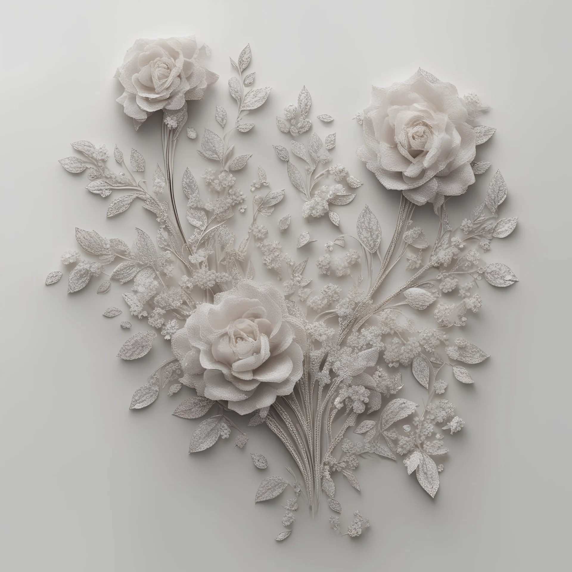 reastic image of a bouquet of flowers made of diamonds