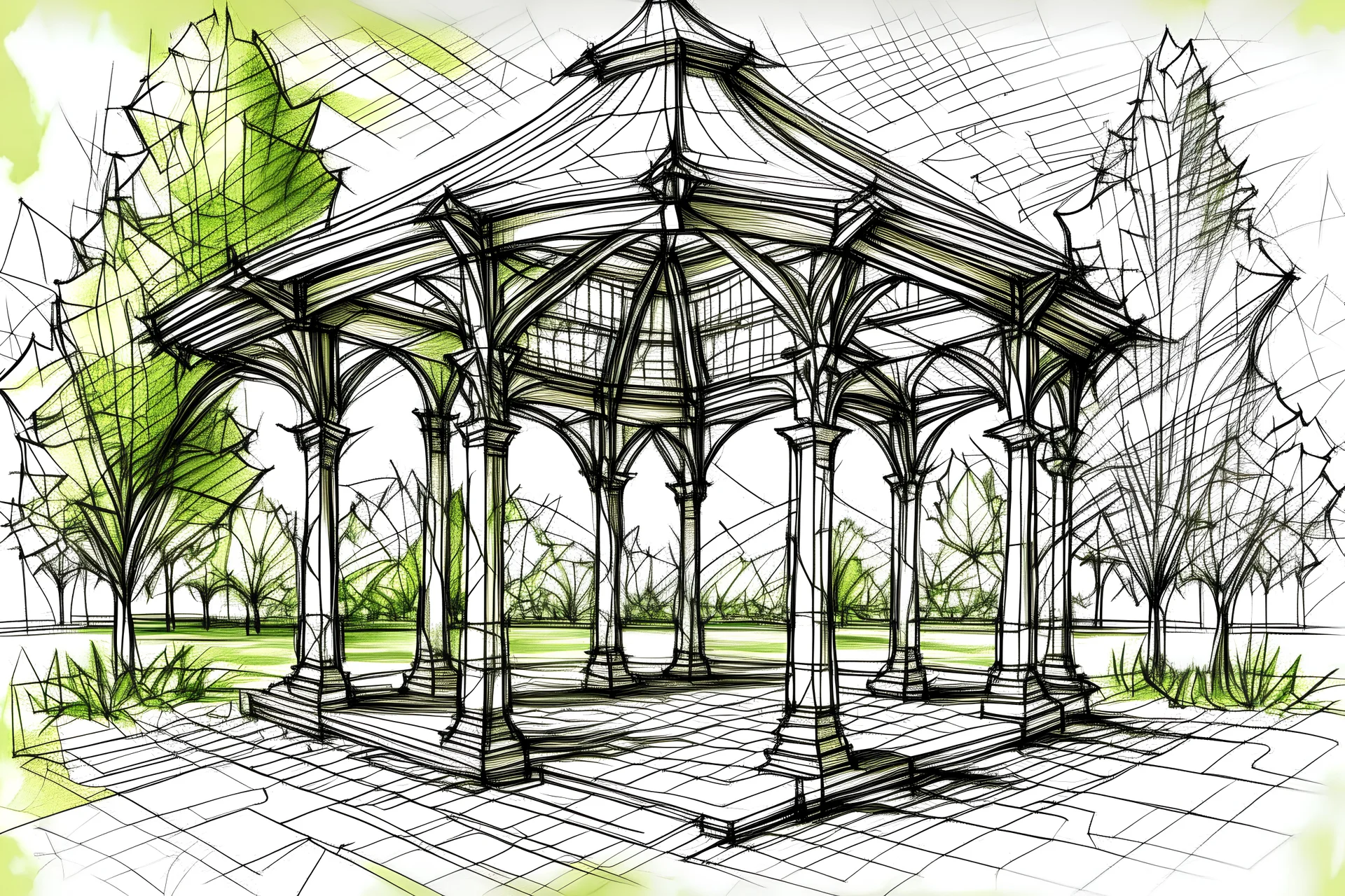 sketch development cultural gazebo