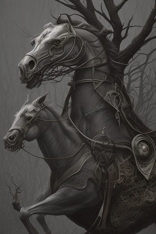 sleepy hollow headless horseman by h r Giger, Tim burton, junji ito, dystopian surrealism, dark horror fantasy, hdr, artstation intricate details, demonic, dark art, dark noir, neoclassical gothic horror