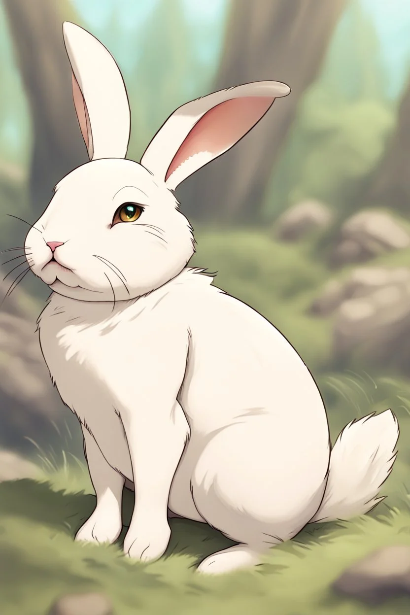 Cute fat bunny floppy ears adventurer dnd art realism