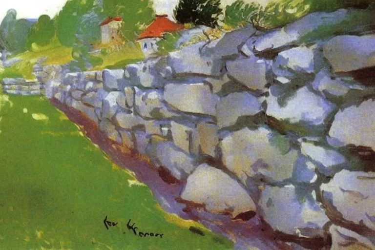 Stone wall, Lesser ury and konstantin korovin painting