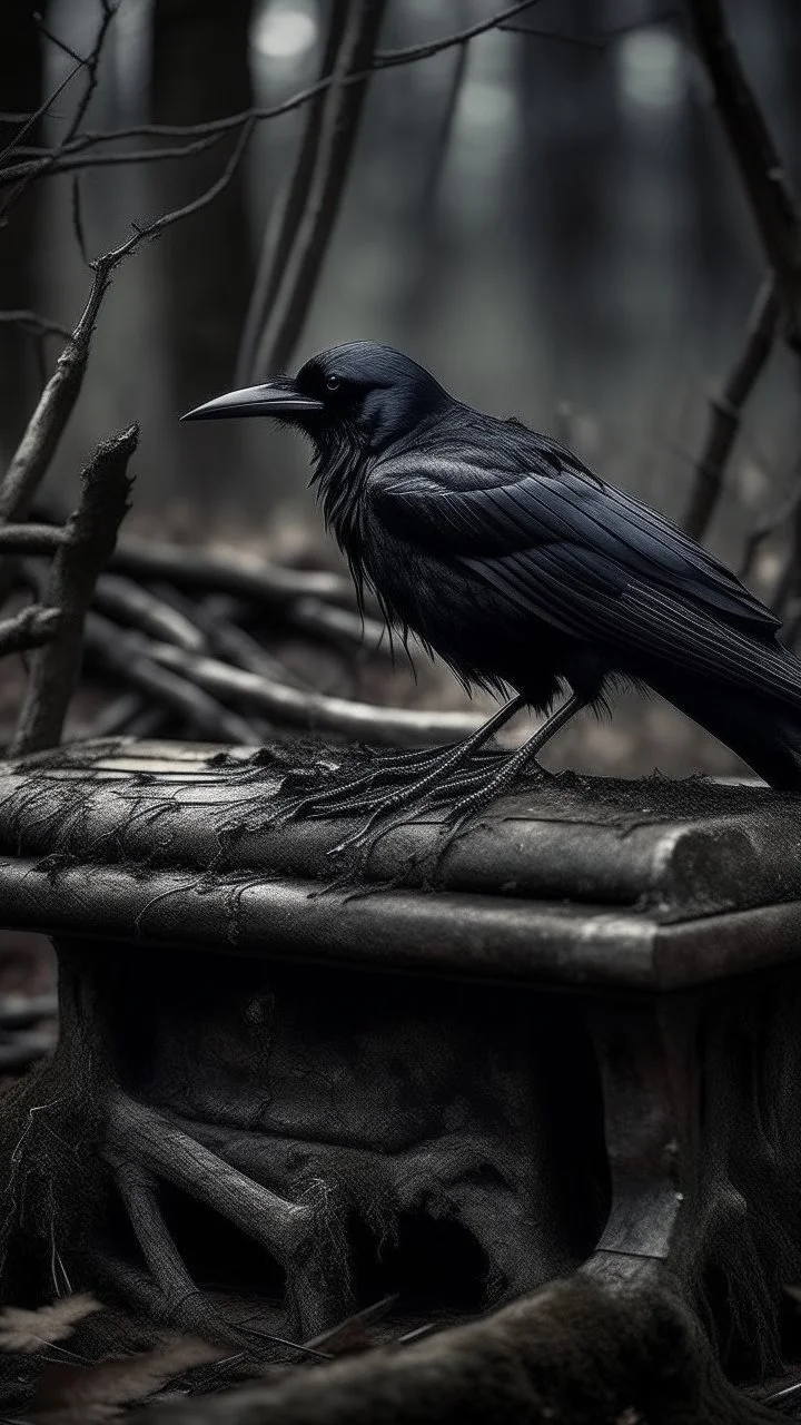 black vein, human veins, mixing together a lot of them, like a forest, big and small veins a lot of them, a crow standing on an old piano