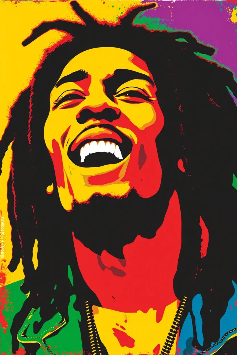 bobmarley in the style of warhol