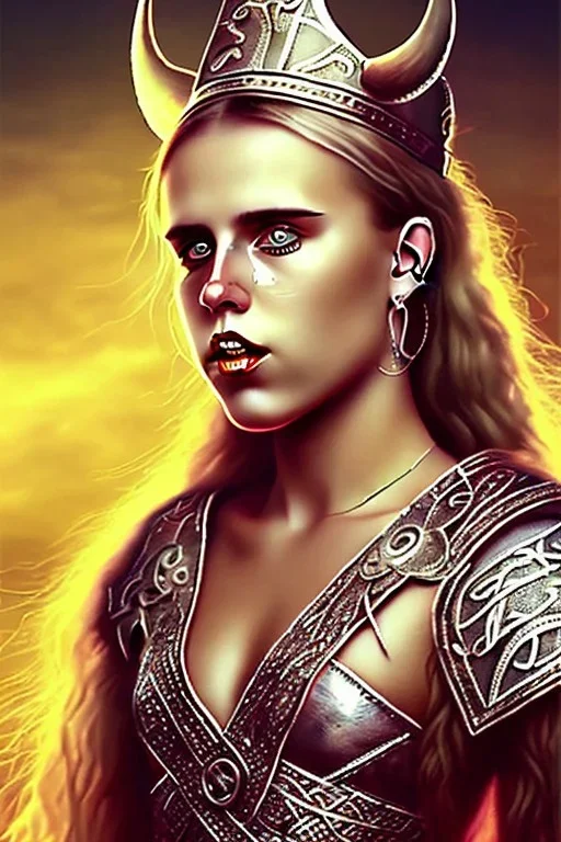 viking, Danish singer MØ face,