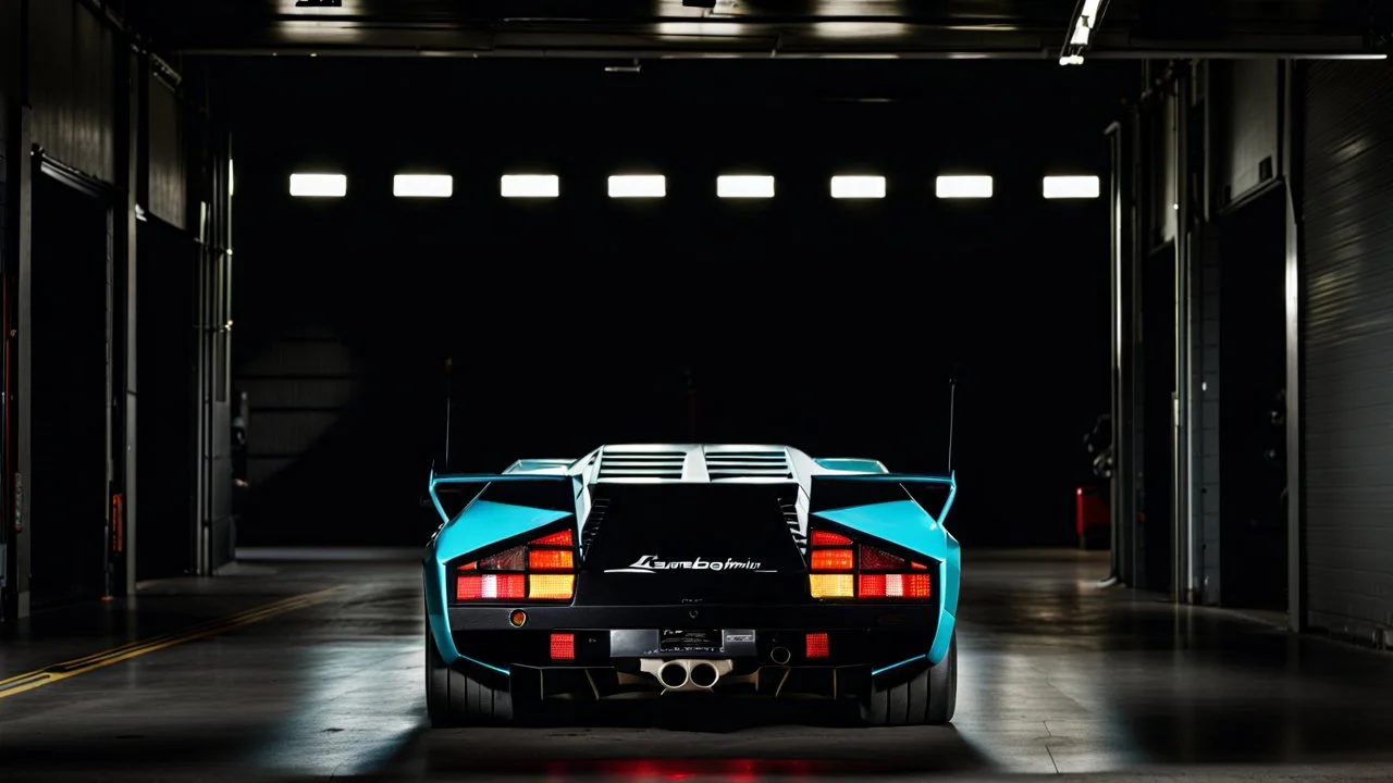 Lamborghini Countach LPI 4-800, desktop wallpaper, 4K, Cinematic, rear view
