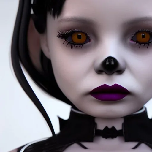 Wednesday Addams, Wednesday, soft goth lip, hyper detail, octane render, unreal engine 5, photorealistic, 8k resulation