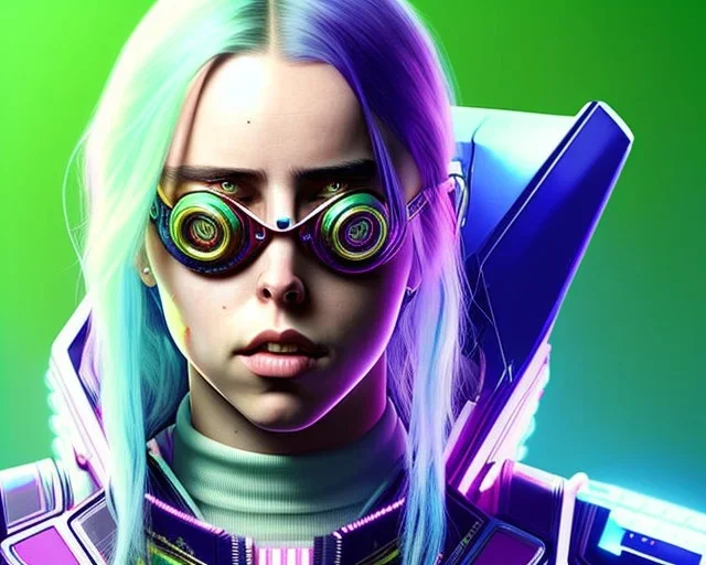 Billie Eilish, in stockings, cyberpunk2077