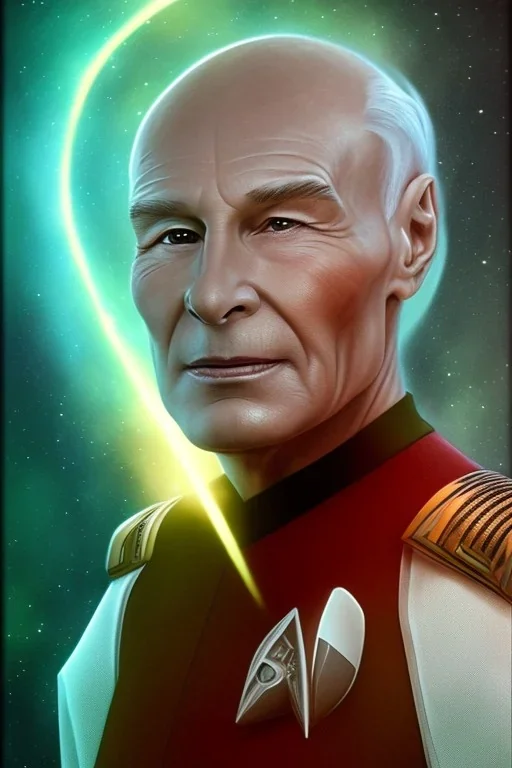 portrait Picard star trek in the alien fire