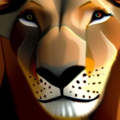 Lion King Animation OC Loca male lion triangular face shape hooked black nose tip