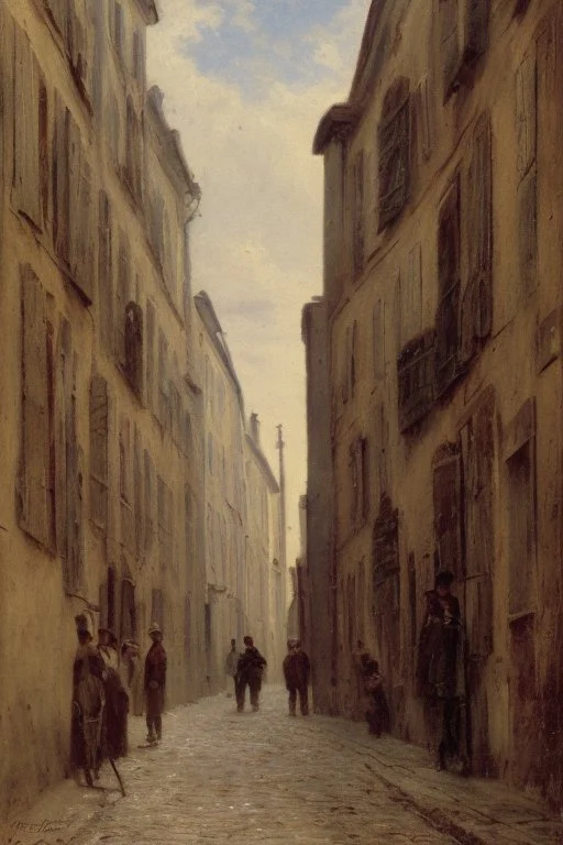 Adolphe-Félix Cals (1810–1880), Honfleur Alley (1877), oil on canvas, 43 x 59 cm, Private ladiescollection. The Athenaeum.