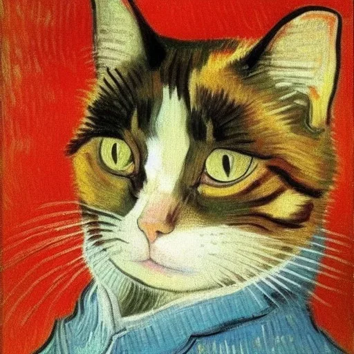 Portrait of a cat by Van Gogh