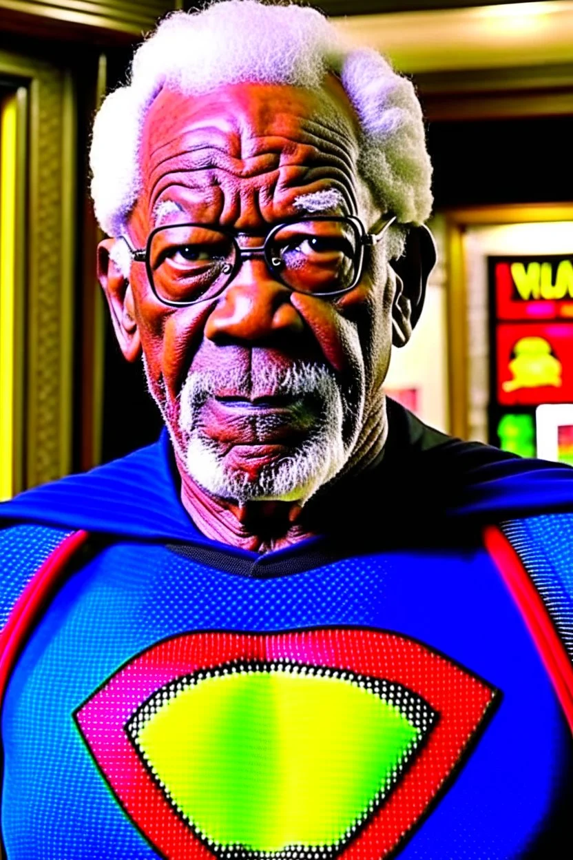 morgan freeman dressed as superman