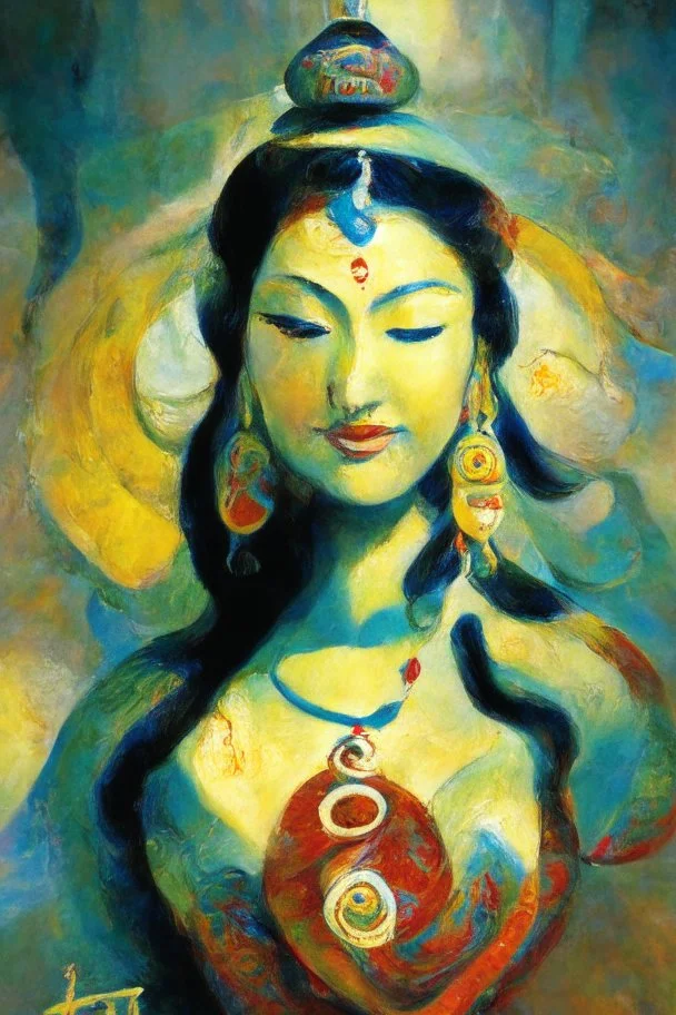 Tibetan goddess impressionist style