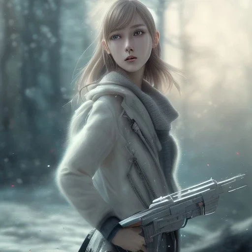 realistic female anime character, in the style of "left alive", in action, water color painting, perfect composition, beautiful detailed, intricate, insanely detailed, octane render, trending on artstation, 8 k, artistic photography, photorealistic concept art, soft ,natural, volumetric cinematic, perfect light, chiaroscuro, award-winning photograph, masterpiece, oil on canvas, raphael, caravaggio, greg rutkowski, beeple, beksinski, giger