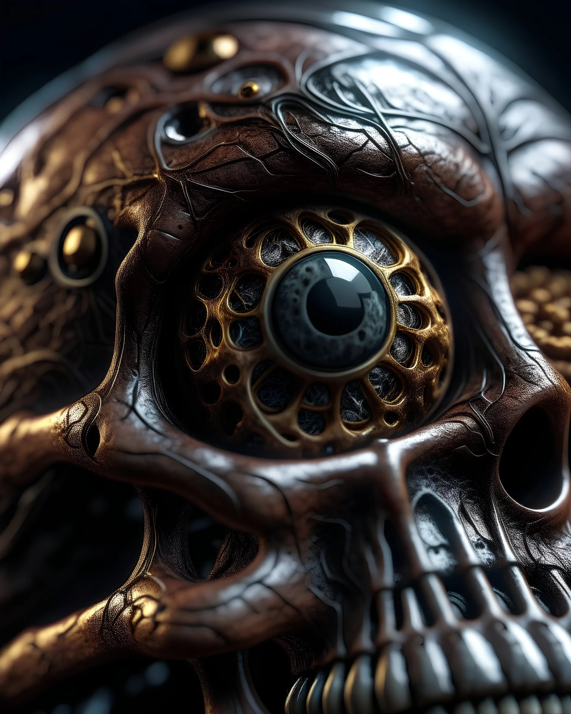 skull in eyes, intricate, 8k, macro photography