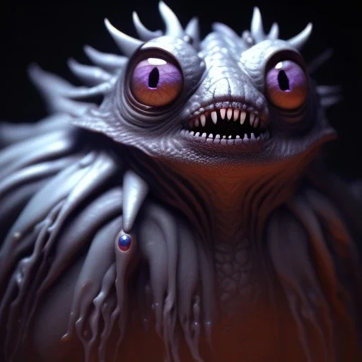 Cute fluid ink creature, big black eyes, unreal engine 5, 8k resolution, photorealistic, ultra detailed, by greg rutowski