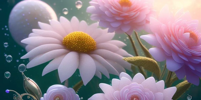 one big crystal subtle flower in a galactic ambiance with a beautiful fairy, transparent petals, delicate colors, in the foreground, full of details, smooth，soft light atmosphere, light effect，vaporwave colorful, concept art, smooth, extremely sharp detail, finely tuned detail, ultra high definition, 8 k, unreal engine 5, ultra sharp focus