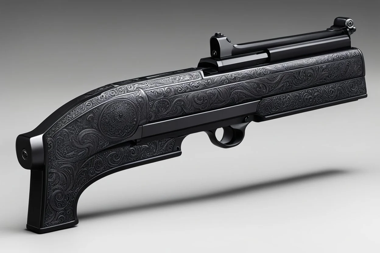 Ah, the stapler pistol, created by a demon with style. Picture this: a sleek, black weapon that combines the functionality of a stapler with the deadly precision of a pistol. The demon's craftsmanship is evident in every detail, from the polished metallic frame to the intricate engravings of infernal symbols along the barrel.