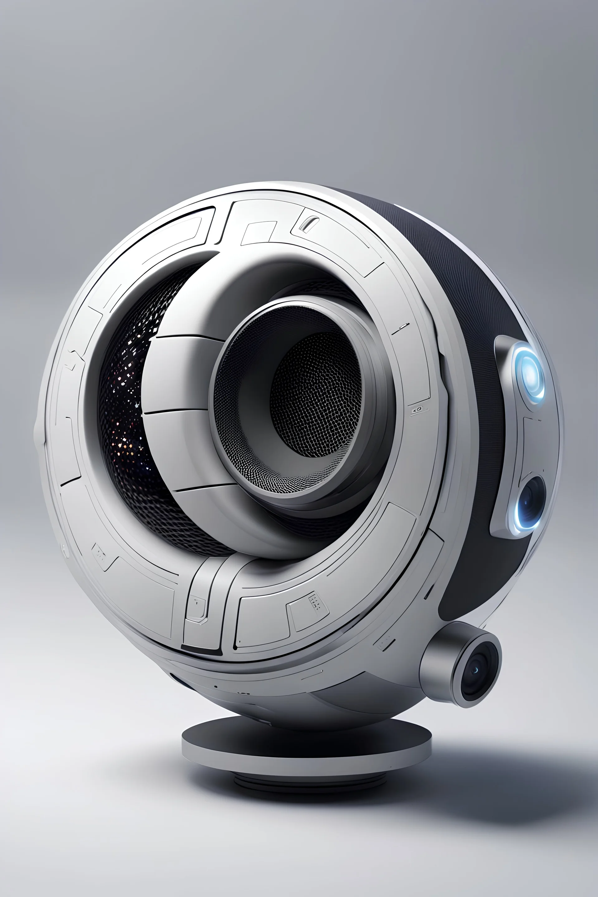 hand held SPEAKER and it looks like a futuristic space station