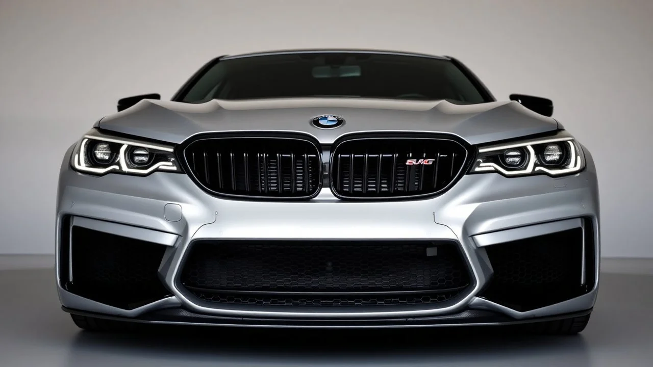 a luxury sedan car with aggressive front