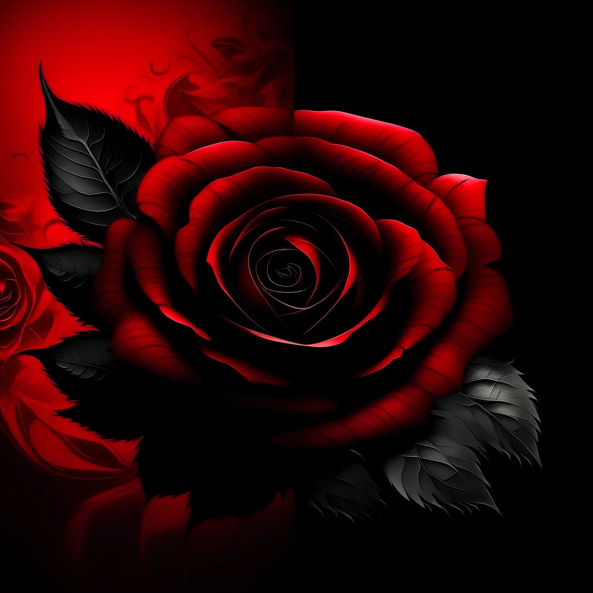 Create black rose and red background