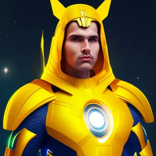 Cosmic super hero, yellow costume,8k HD image,