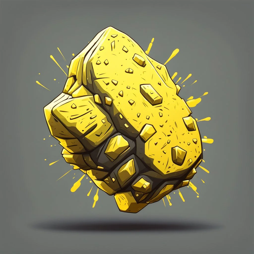 yellow cartoon asteroid stylized